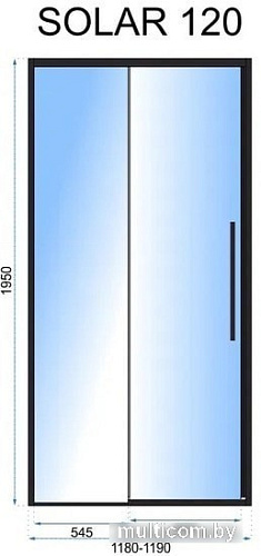 Душевая дверь Rea Solar 120 (золото/прозрачное стекло)