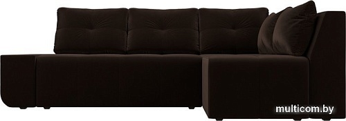 Угловой диван Mebelico Амадэус 109694 (правый, микровельвет, коричневый)