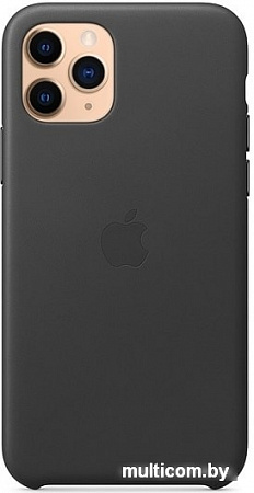Чехол Apple Leather Case для iPhone 11 Pro (черный)