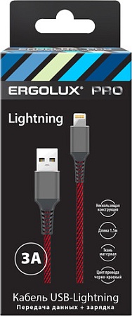 Кабель Ergolux ELX-CDC09-C43 USB Type-A - Lightning (1.5 м, красный)