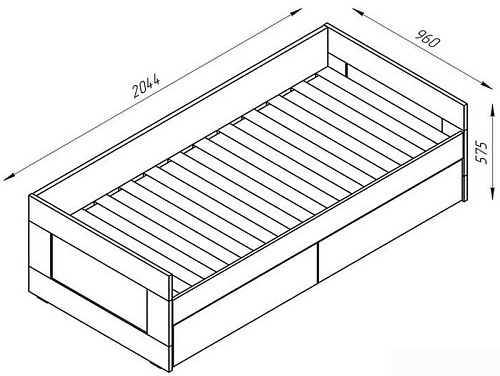 Кровать с выдвижным спальным местом Mio Tesoro Сириус раздвижная 90x200 2.02.08.230.3 (дуб сонома)