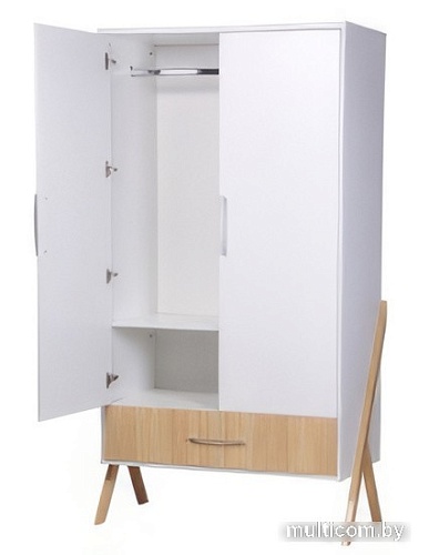 Шкаф распашной Polini Kids Porto 3100 0002573.162 (белый/дуб светлый)