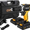 Дрель-шуруповерт Deko DKCD20FU-Li SET 3 063-4172 (с 2-мя АКБ, кейс, набор оснастки)