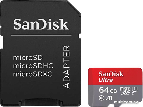 Карта памяти SanDisk Ultra microSDXC SDSQUAC-256G-GN6MA 256GB (с адаптером)