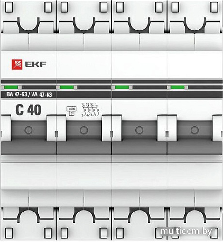 EKF PROxima ВА 47-63 4P 40А (C) 4.5kA mcb4763-4-40C-pro