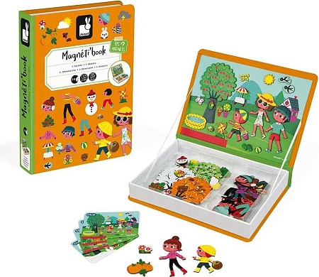Развивающая игра Janod Книга-игра Времена года Магнитная J02721