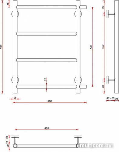 Полотенцесушитель Fincopper FCEB 63x50 (RAL)