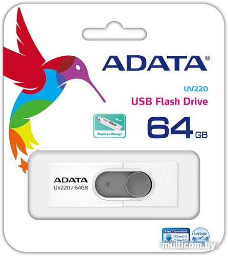 USB Flash A-Data UV220 64GB (белый/серый)