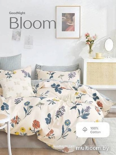 Постельное белье GoodNight Сатин Делюкс E040 Евро E040ev (50x70, с компаньоном)