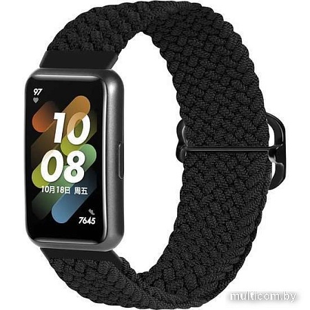 Ремешок Rumi Wick из плетеного нейлона для Huawei Band 7 (черный)