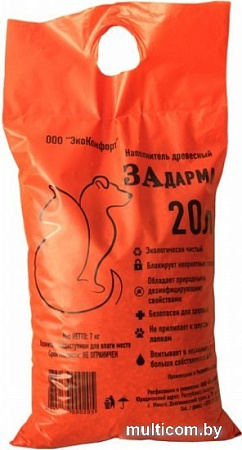 Наполнитель для туалета Задарма Древесный 20 л