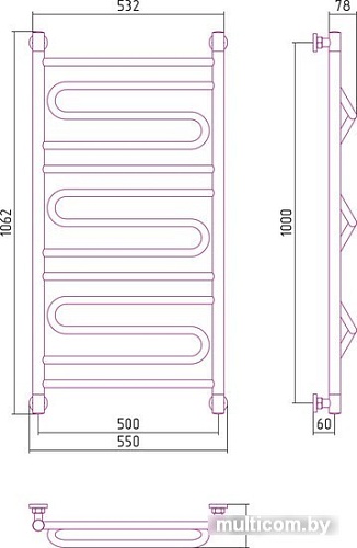 Полотенцесушитель Сунержа Элегия+ 1000x500 00-0205-1050