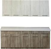 Готовая кухня Поставымебель Поставчанка-3РД 2000ш (дуб крафт белый/дуб крафт серый)