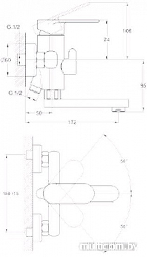 Смеситель G.Lauf NOB3-A128YW (белый)