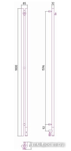Полотенцесушитель Сунержа Нюанс 3.0 1800 правый 30-5843-1853