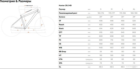 Велосипед Stark Hunter 29.2 HD р.21 2025 HQ-0017833 (оранжевый матовый/грозовой, разобранный)