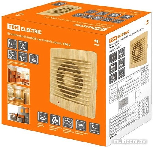 Осевой вентилятор TDM Electric 150 С ЭКО (сосна) SQ1807-0105