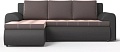 Угловой диван Stolline Ванкувер 08 левый (экокожа черная/велюр коричневый)