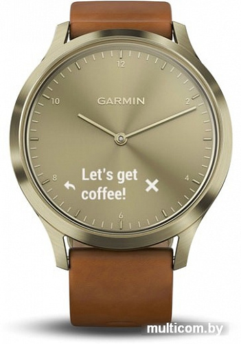 Умные часы Garmin Vivomove HR Premium S/M (золотистый/коричневый)