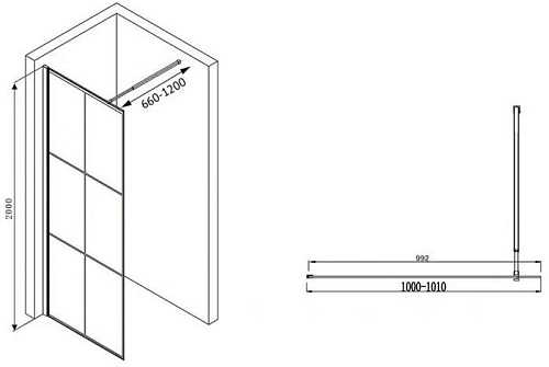 Душевая стенка Abber Immer Offen AG62100B8