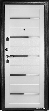 Металлическая дверь Guard Царга MG60 97х205 левая (черное серебро/белый ясень)