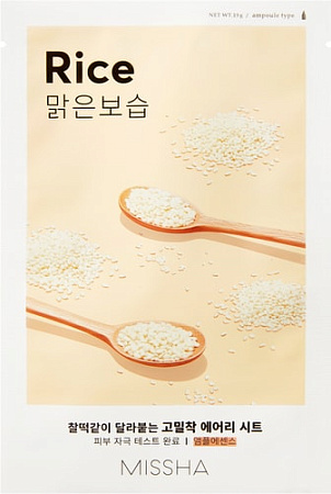 Косметика по уходу за лицом Missha Маска для лица Airy Fit Sheet Mask Rice 19 г