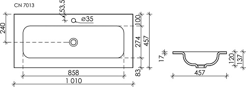 Умывальник Ceramica Nova CN7013MB