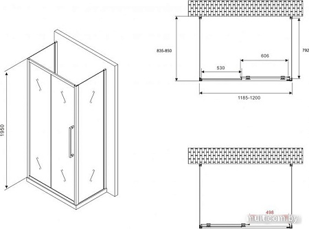 Душевой уголок Abber Schwarzer Diamant AG30120H-S85-S85