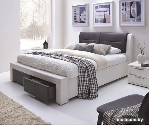 Кровать Halmar Cassandra S 160x200 (белый/черный)