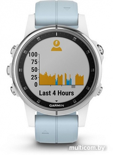 Умные часы Garmin Fenix 5S Plus (белый/голубой)