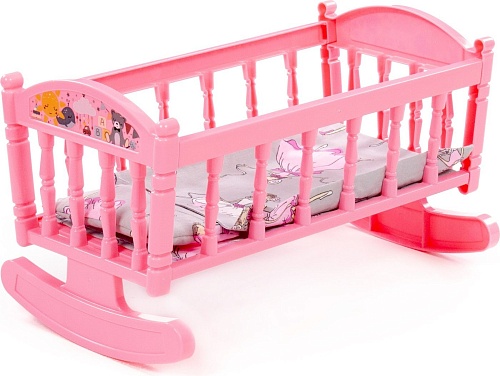 Кроватка для кукол Полесье Кроватка-качалка №4 24040 (розовый)