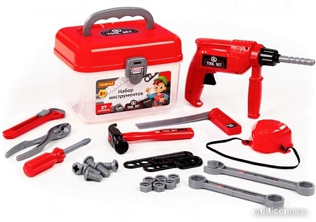 Набор инструментов игрушечных Полесье №28 в чемоданчике 92427 (27 элементов)