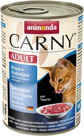 Консервированный корм для кошек Animonda Carny Adult с говядиной, треской и петрушкой 0.4 кг