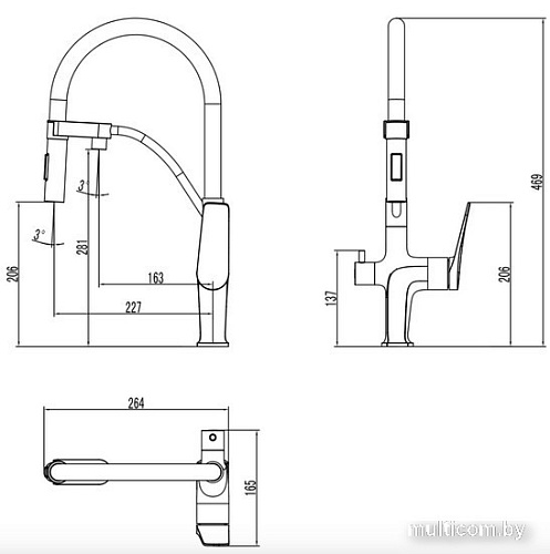 Смеситель Lemark Comfort LM3074C-Gray