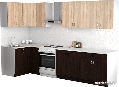 Готовая кухня S-Company Клео лайт 1.2x2.6 левая (венге/дуб сонома)