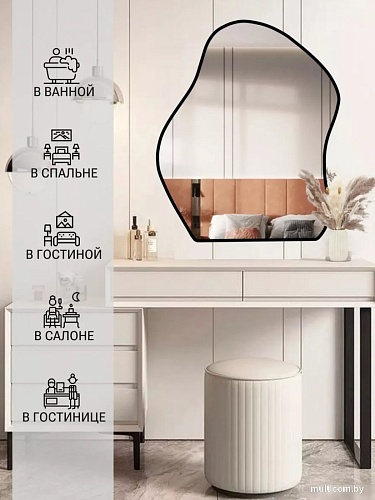 Зеркало eMZe 76x92 UV.NF.CLOUD.76.92.CHE (черный с УФ-окантовкой)