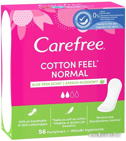 Прокладки гигиенические Carefree Cotton Aloe (56 шт)