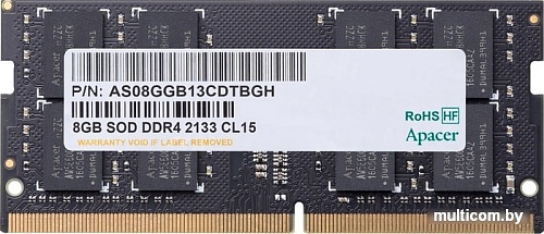 Оперативная память Apacer 8GB DDR4 SODIMM PC4-17000 AS08GGB13CDTBGH