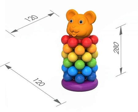 Развивающая игрушка Нордпласт Пирамидка-звездочка Медведь 429