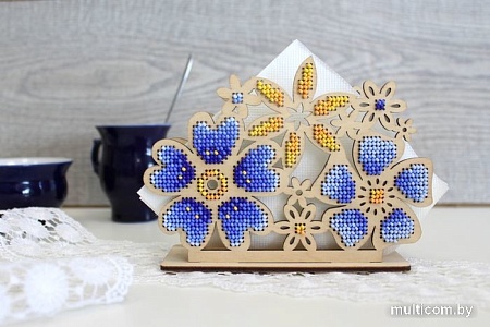 Набор для вышивания Щепка Салфетница. Цветочная поляна