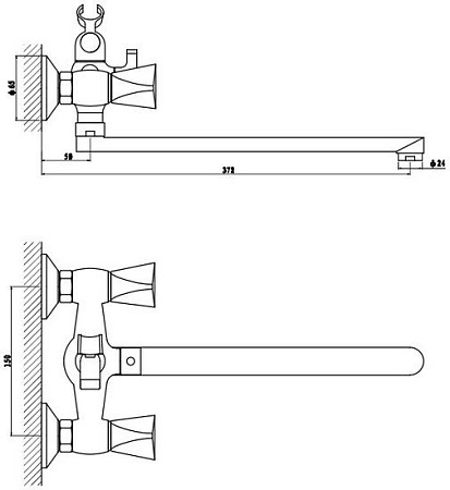 Смеситель Gross Aqua Trio 7016029С-35L(F) - Н