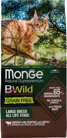 Сухой корм для кошек Monge BWild Cat Grain Free Buffalo 10 кг