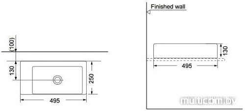 Умывальник Porta A010 49.5x25