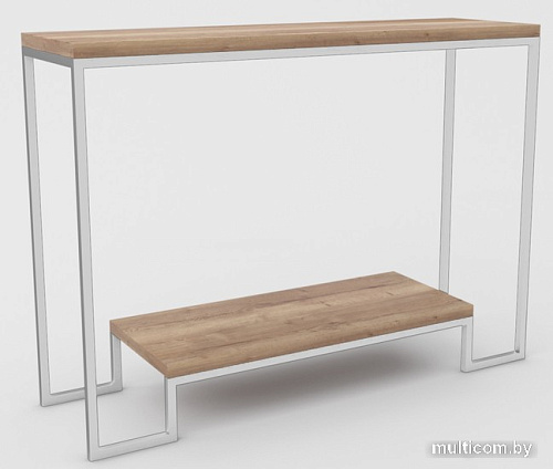 Консольный стол Hype Mebel Голд 100x35 (белый/дуб галифакс натуральный)