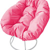 Кресло M-Group Пончик 12310108 без ротанга (белый/розовая подушка)