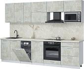 Готовая кухня Интерлиния Мила Лайт 2.9-ПМ4 (бетон лайт/бетон лайт/опал светлый)