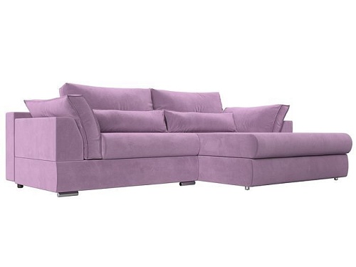 Угловой диван Mebelico Пекин 115413 (правый, микровельвет, сиреневый)