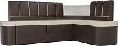 Угловой диван Mebelico Тефида 107534 (правый, бежевый/коричневый)