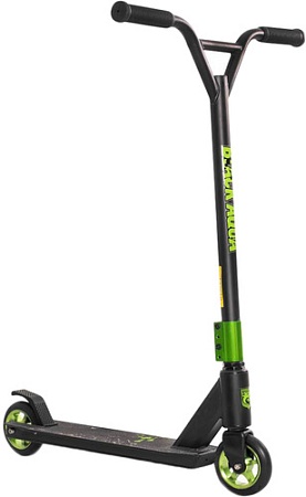 Трюковый самокат Black Aqua Stunt Scooter-6 (черный/зеленый)