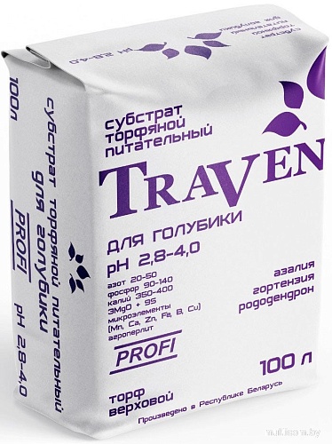 Торф Traven питательный для голубики рН 2.8-4.0 (100 л)